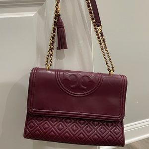 Burgundy Tory Burch shoulder bag